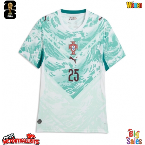 Portugal Nuno Mendes #25 Replica Away Stadium Shirt for Women World Cup 2026 Short Sleeve